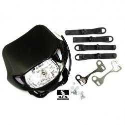 HEADLIGHT ENDURO RECT BLACK