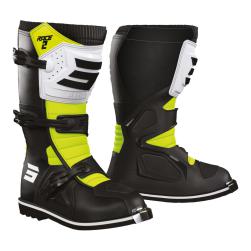 SHOT RACE 2 KID BOOTS BLACK/WHITE/NEON YELLOW 39/K7