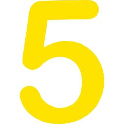 NUMBER 4.5" ARIAL YELLOW No.5
