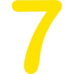 NUMBER 4.5" ARIAL YELLOW No.7